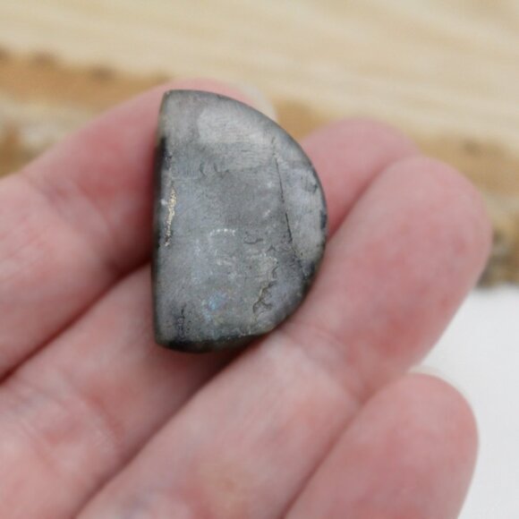 Labradorite Crystal 1/2 Moon Cabochon - Picture 10 of 13